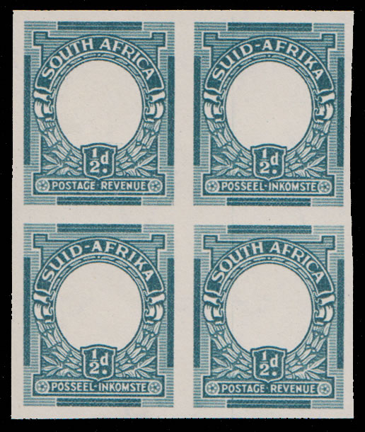 South Africa 1947 ½d PO Museum "Proof" Imperf Frames Only - Click Image to Close