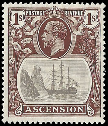 Ascension 1924 Badge Issue 1/- Broken Mainmast F/M