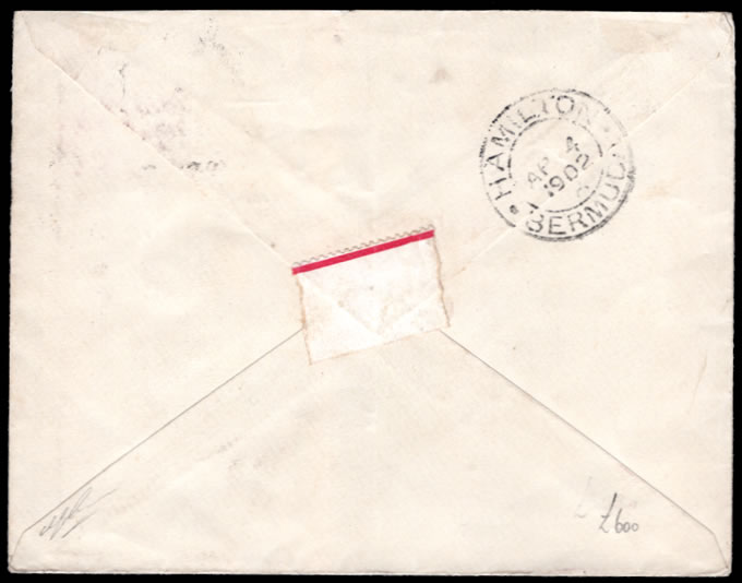 Bermuda 1902 POW Superb Numbered 3 Triangular Censor Mark, Rare