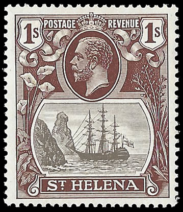 Saint Helena 1922 Badge Issue 1/- Torn Flag, Scarce
